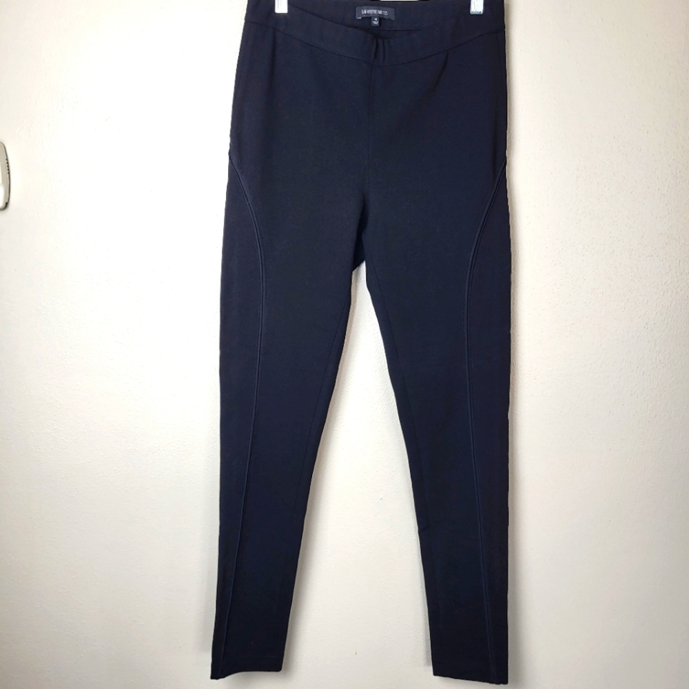 Lafayette 148 New York Black Skinny Pants Stretch Pull‎ On Women's size Medium